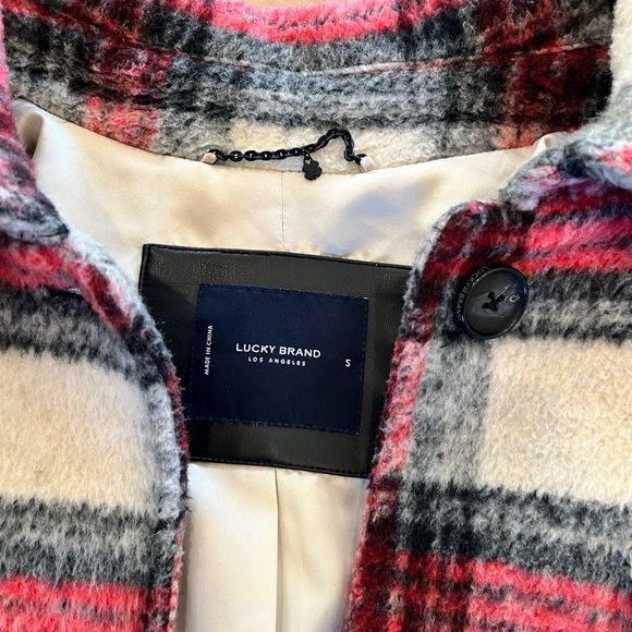 Lucky Brand Plaid Utility Jacket - Red, Black, and White - Picture 2 of 6